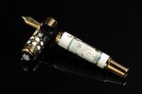 Max Reinhardt 2003 18K Gold and Meissen Porcelain Limited Edition 10 Fountain Pen * Emerald Version