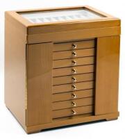 Pen Cabinet, Light Brown Wood, 100 Pen Capacity