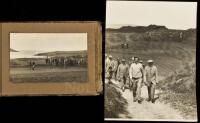 Photograph album with thirteen real photograph postcards of Jim Barnes playing the St. Enodoc Golf Club course