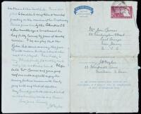 Four page autograph letter signed from J.H. Taylor to Jim Barnes