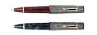 Napoleon Bonaparte Red and Blue Resin and Sterling Silver Rollerball Pens: Lot of Two