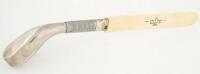 Beer scrape belonging to J.H. Taylor with silver golf club handle