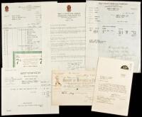 Lot of 29 vintage golf letterheads and bill-heads