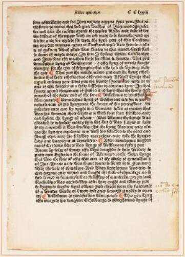 An Original Leaf from the Polycronicon printed by William Caxton at Westminster in the Year 1482: The Life and Works of William Caxton, with an historical reminder of fifteenth century England by Benjamin P. Kurtz together with a Note on the Polycronicon 