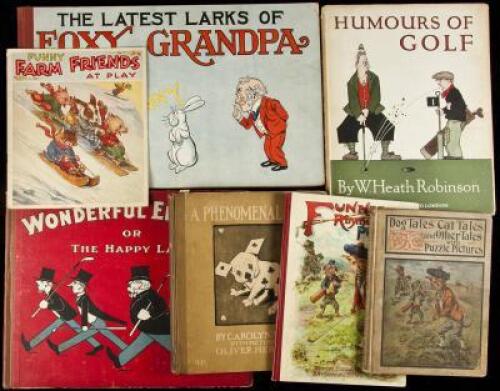 Seven volumes of children's or illustrated books with humorous Golf illustrations