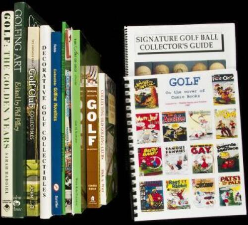 Thirteen volumes on collecting - golf books, clubs, art, memorabilia, and ephemera, plus a few modern titles on golf history