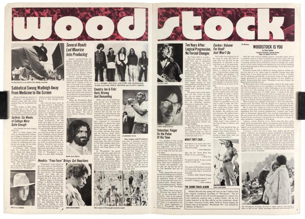 Original Woodstock film press book poster