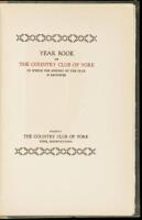 Year Book of The Country Club of York: In Which the History of the Club is Reviewed