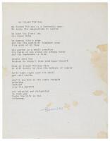 My Friend William - original signed typescript poem