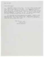 Original signed typescript submission letter from Charles Bukowski