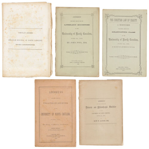 Five Pamphlets of Addresses and Discourses Pertaining to North Carolina