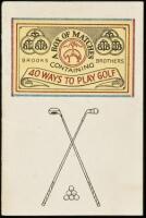 A Box of Matches Containing Forty Ways to Play Golf or The Handicapper's Hoyle