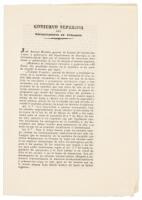 Decree by interim Mexican President Valentin Canalizo, renewing a law from 1828 regarding illegal foreigners in Mexico and the necessity of having a passport to enter the nation