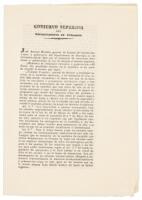 Decree by interim Mexican President Valentin Canalizo, renewing a law from 1828 regarding illegal foreigners in Mexico and the necessity of having a passport to enter the nation