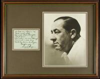 Short autograph poem, signed by Walter Hagen, and photograph