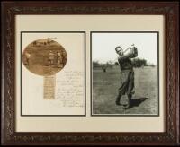 Newspaper clipping signed by Bobby Jones, along with photograph