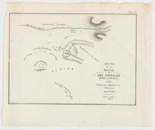 Sketch of the Battle of Los Angeles Upper California. Fought between the Americans and Mexicans Jany. 9th, 1847. From a sketch of Emory