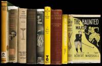 Nine golf mystery novels or mystery novels with scenes involving golf