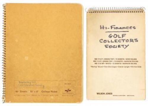 Joe Murdoch&rsquo;s Golf Collectors Society personally kept handwritten membership book [with] &ldquo;Hi-Finances&mdash;Golf Collectors Society&rdquo; account ledger