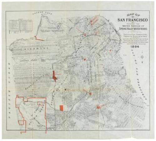 Map of San Francisco showing the Water Service of Spring Valley Water Works...