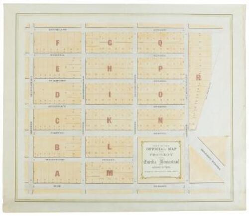 Copy of the official map of the property of the Eureka Homestead Association, adopted November 16th, 1864