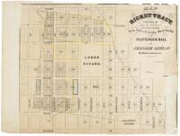Map of the Ricket Tract, Surveyed by Geo. C. Potter, City & County Surveyor, to be sold on Wednesday, March 4th, 1863 at Platt's Music Hall by Jerome Rice & Co. Real Estate Auctioneers