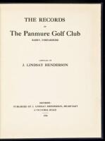 The Records of The Panmure Golf Club, Barry, Forfarshire