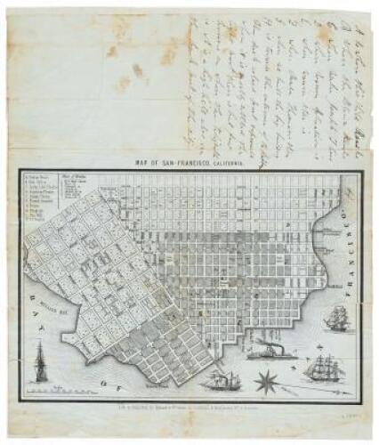 Map of San-Francisco, California. Lith. & Published by Quirot & Co. corner of California & Montgomery Sts. S-Francisco - with added manuscript key