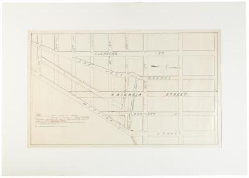 Manuscript map of the portion of San Francisco roughly bounded by Mission, 29th, Guerrero, and 25th streets