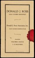A Partial List of Prominent Golf Courses Designed by Donald J. Ross, Golf Course Architect