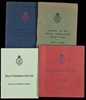 History of the Royal Wimbledon Golf Club - two editions, plus two rule books