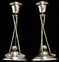 Pair of vintage silver plated candle stick holders