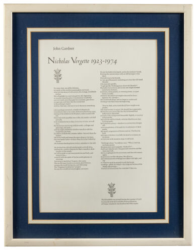 Nicholas Vergette, 1923-1974