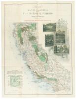 Map of California showing the National Forests and Main Highways, California District