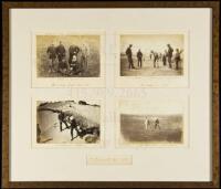 Four original sepia photographs of golfers at Westward Ho!
