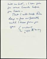 Autograph letter signed, and original mailing envelope, from Joyce Wethered to sports journalist Dick Miller