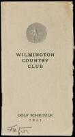 Wilmington Country Club - Golf Schedule 1921
