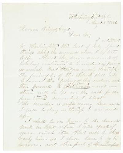 Autograph Letter Signed by Future Gun Company Magnate foreseeing the end of Abolitionism
