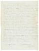 Autograph Document Signed Announcing Auction of an eight-year-old slave girl