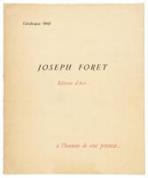 Joseph Foret Editeur d'Art. Catalogue 1960.