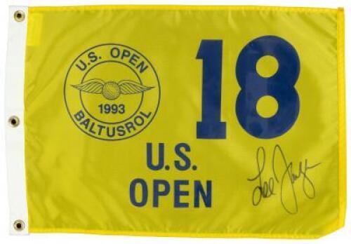 1993 U.S. Open flag, signed by Lee Janzen