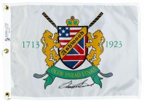 Olde Snead Links flag, signed by Sam Snead