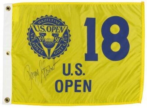 1991 U.S. Open flag, signed by Payne Stewart