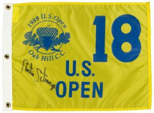 1989 U.S. Open flag, signed by Curtis Strange