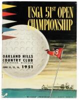 USGA 51st Open Championship, Oakland Hills Country Club, Birmingham, Michigan, June 14, 15, 16, 1951. Official Program