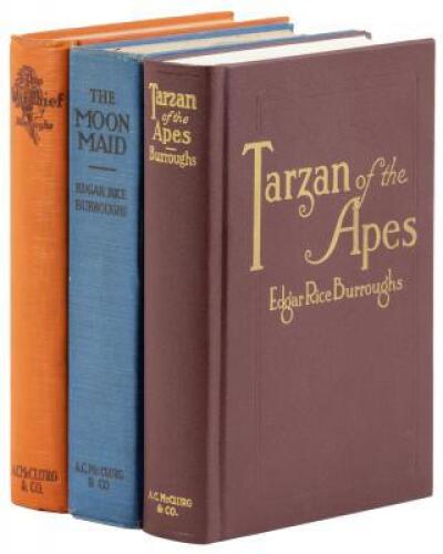 Two Edgar Rice Burroughs First Editions, with facsimile first edition Tarzan of the Apes