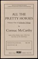 All the Pretty Horses - an uncorrected proof