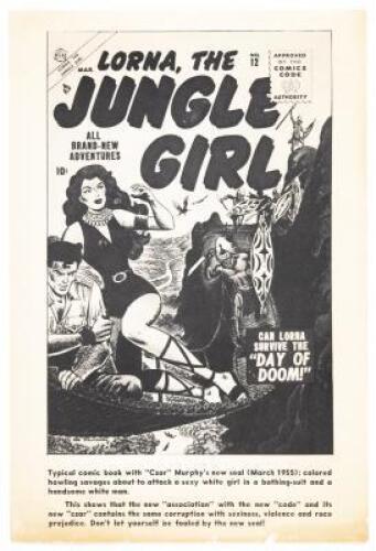 Untitled Post-Code Anti-Comics Leaflet (LORNA, THE JUNGLE GIRL) * Fredric Wertham File Copy