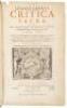 Critica Sacra. Sive de variis quae in sacris veteris Testamenti libris occurrunt lectionibus Libri Sex: In quibus ex variarum lectionum observatione quamplurima S. Scripturae loca explicatur, illustrantur, atque ad eo emendantur non pauca. - 2