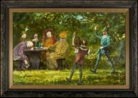 Garden Party - oil painting on board